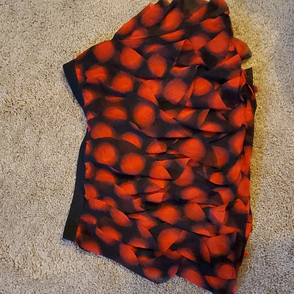 Black and red mini skirt